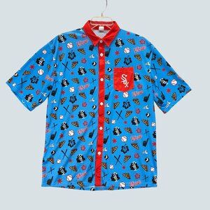 Chicago White Sox Hawaiian Pizza Baseball Button Up Shirt Destroyer Rocks XL